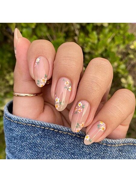 Daisy Dream Beige Nails