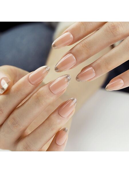 Golden Touch Pink Nails