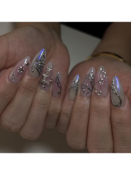 Cyber Wave Purple Nails