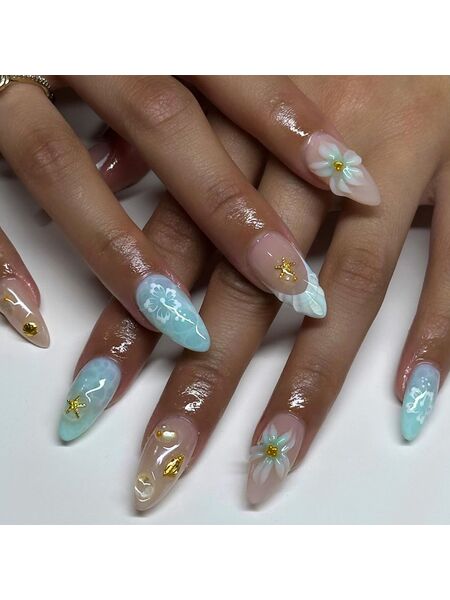 Seaside Jewel Blue Nails