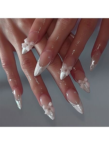 Dainty Bow Pink Nails