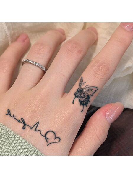 Heartbeat Wings Tattoos