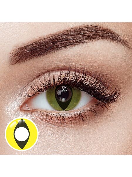 Cat Eye Yellow Costume Yearly Contact Lenses