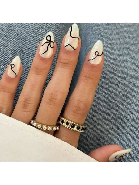 Timeless Bow White Nails