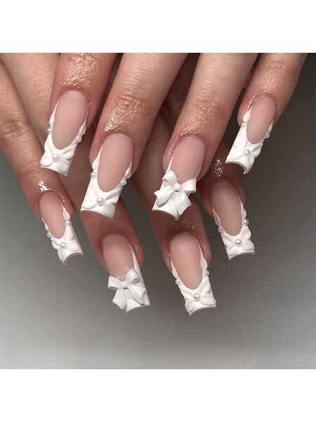 Elegant Knot Pink Nails