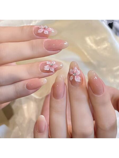 Soft Flora Pink Nails