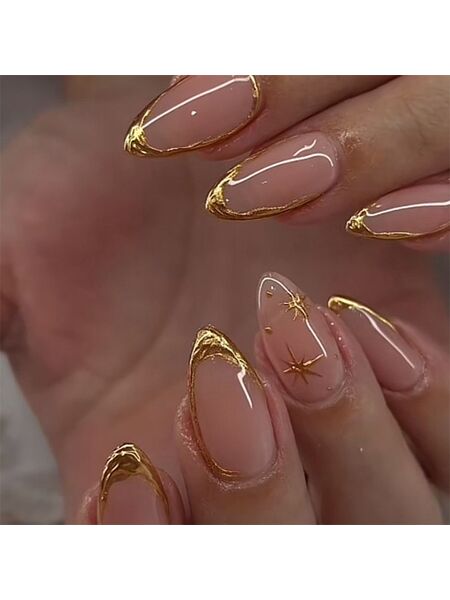 Radiant Muse Gold Nails