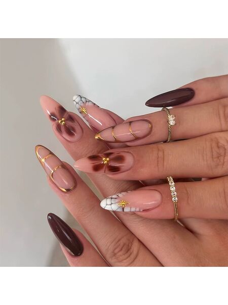 Cocoa Flora Brown Nails