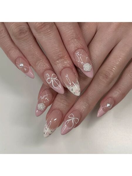 Lace Princess Pink Nails