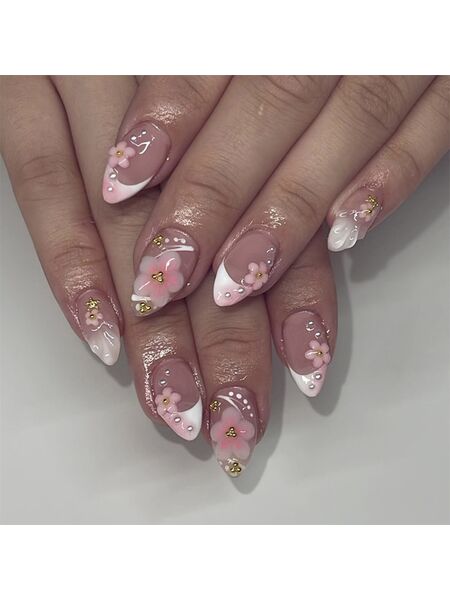 Starlit Flora Pink Nails