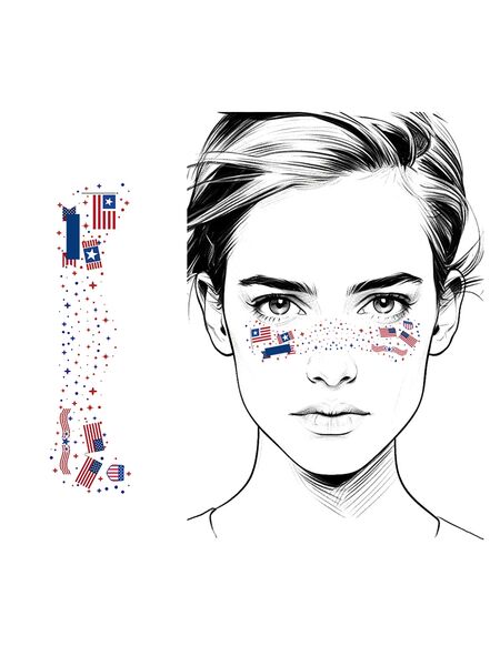 Star-Spangled Flash Face Tattoos