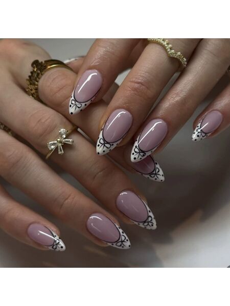 Lavender Dots Purple Nails