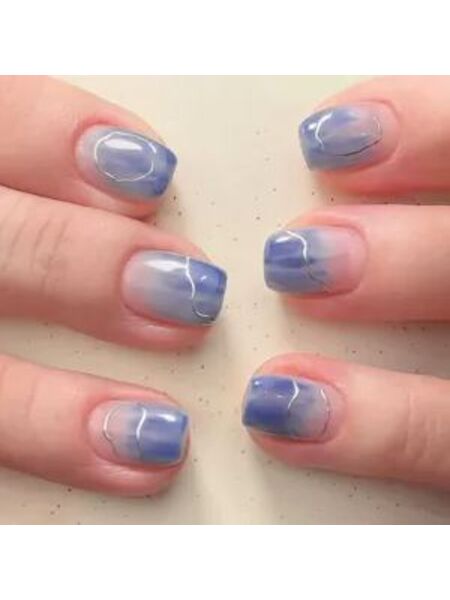 Starlit Path Blue Nails