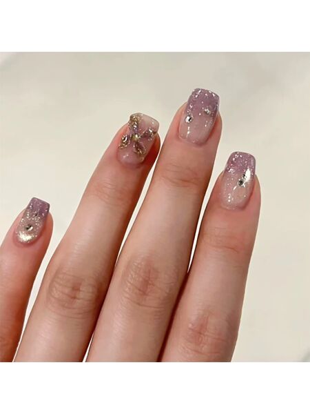 Lavender Sparkle Purple Nails