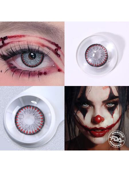 Blocks Red Costume 6 Months Contact Lenses (Clown)