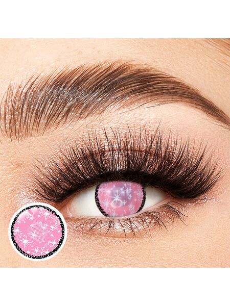 Blind Starry Pink Costume Yearly Contact Lenses
