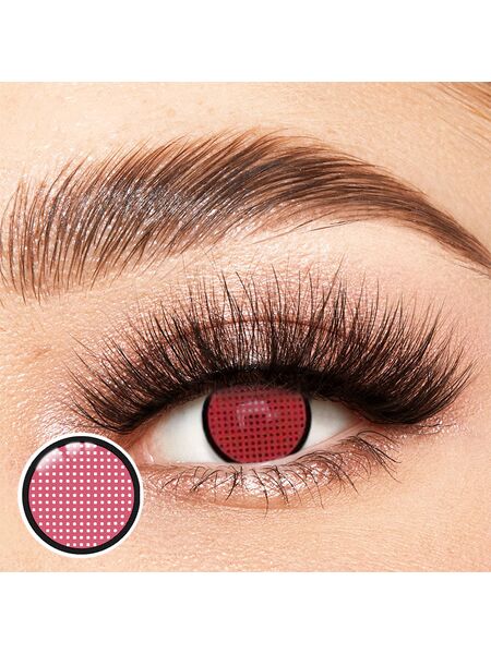 Mesh Red Costume Yearly Contact Lenses