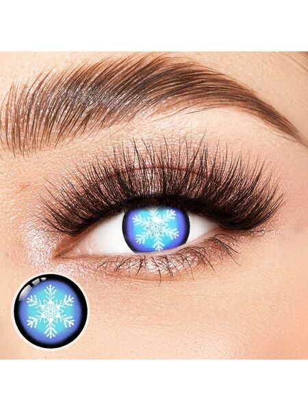 Snowflake Blue Costume Yearly Contact Lenses