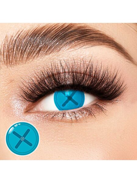 Button Eye Blue Costume Yearly Contact Lenses