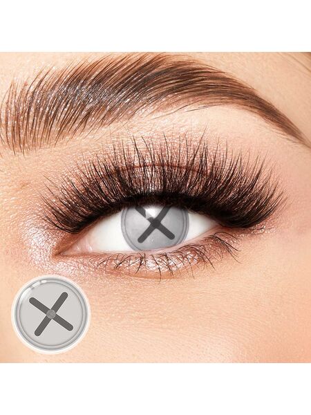 Button Eye Gray Costume Yearly Contact Lenses