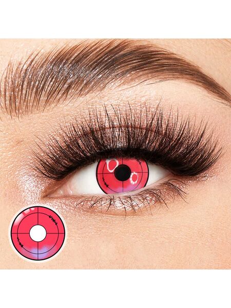 Bullseye Red Costume Yearly Contact Lenses
