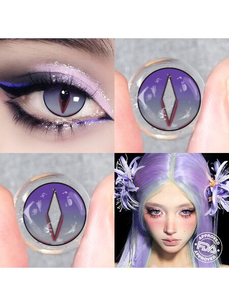 Neuvillette Purple Costume 6 Months Contact Lenses