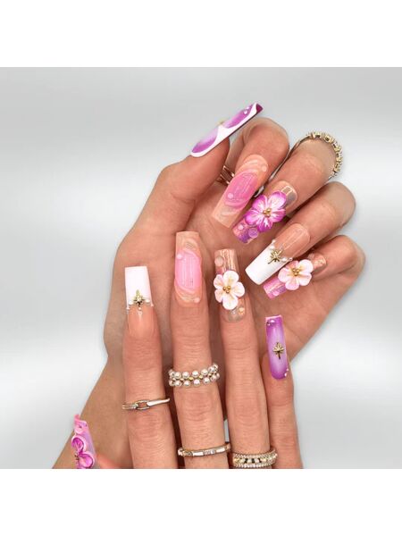 Peach Soda Pink Nails