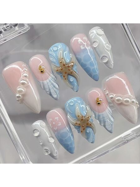 Marine Magic Blue Nails