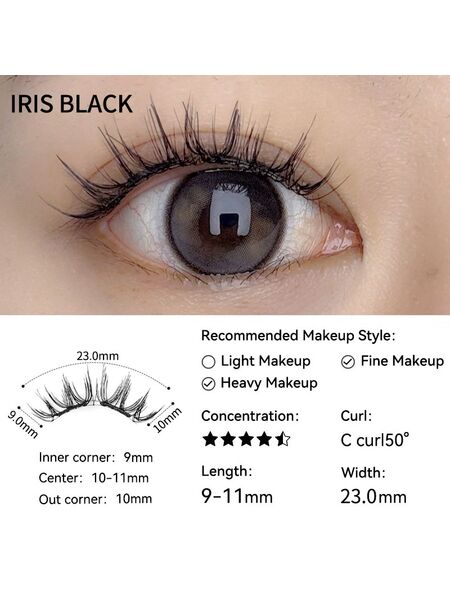Iris Black 1 Pair Magnetic Lashes