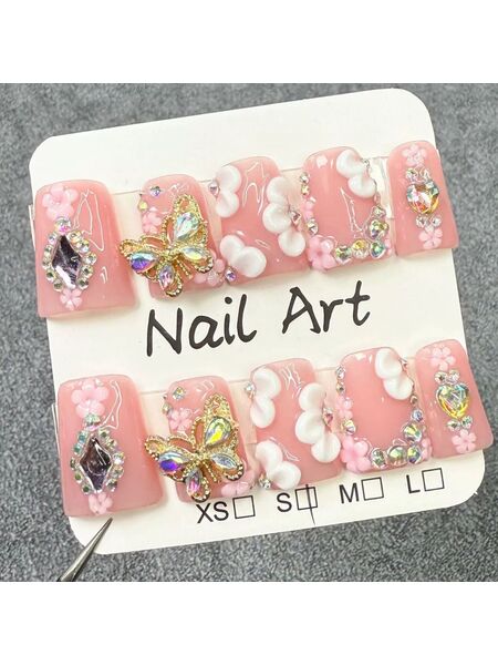Crystal Kiss Pink Nails