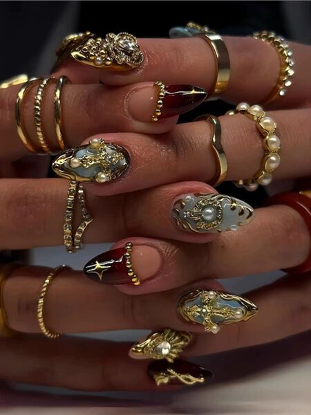 Cross Divine Black Nails