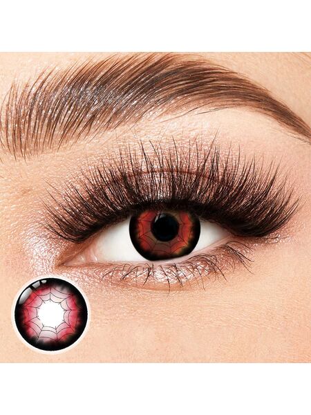 Daring Web Red Costume Yearly Contact Lenses