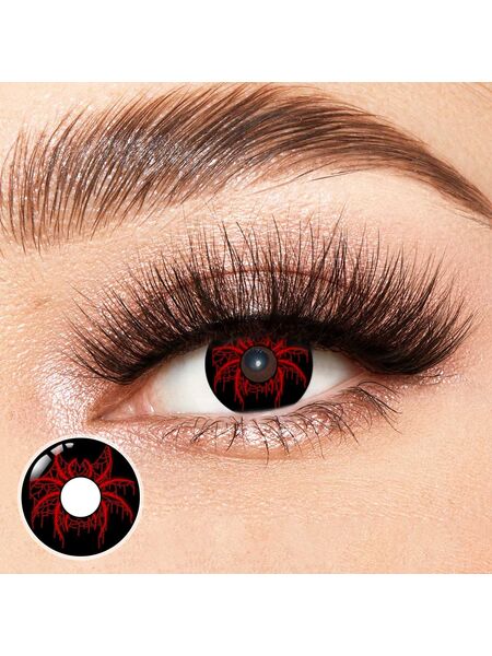 Spidery Jade Red Costume Yearly Contact Lenses