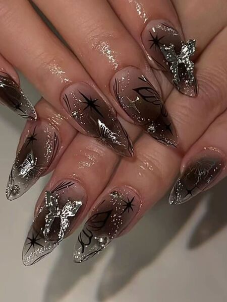 Night Sparkle Black Nails
