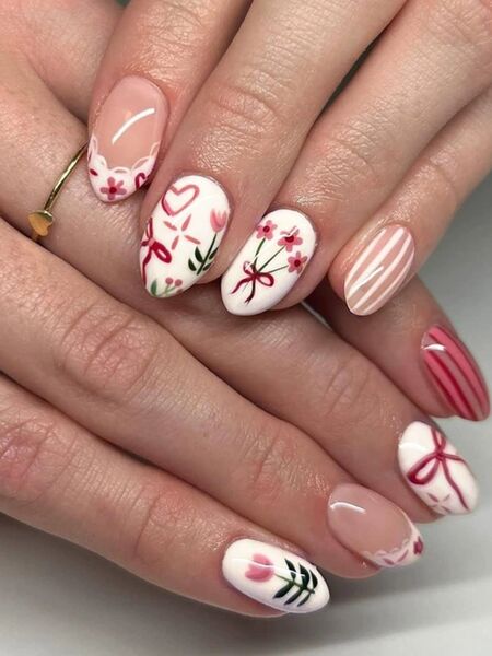 Girly Glam Pink Nails