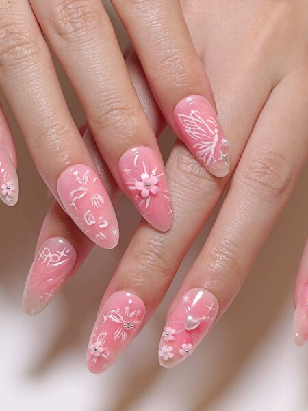 Rosy Dreams Pink Nails