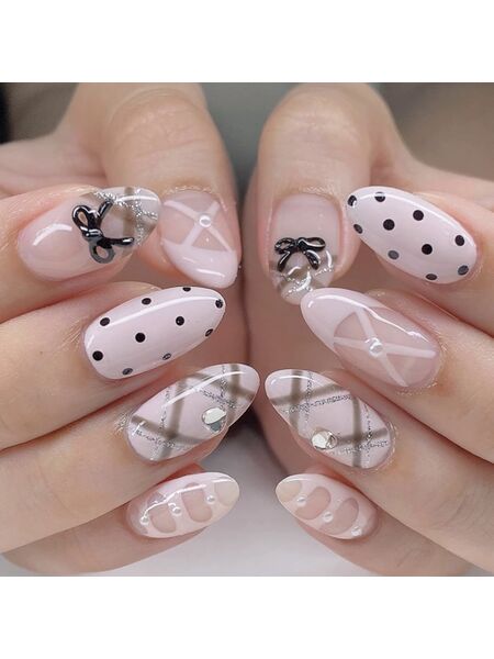 Polka Princess Pink Nails
