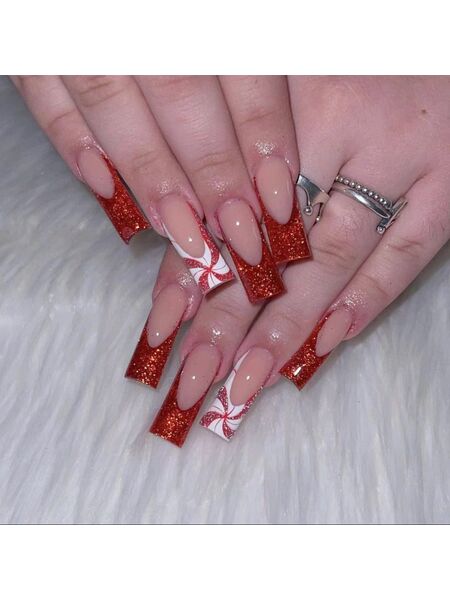 Ruby Spirals Red Nails