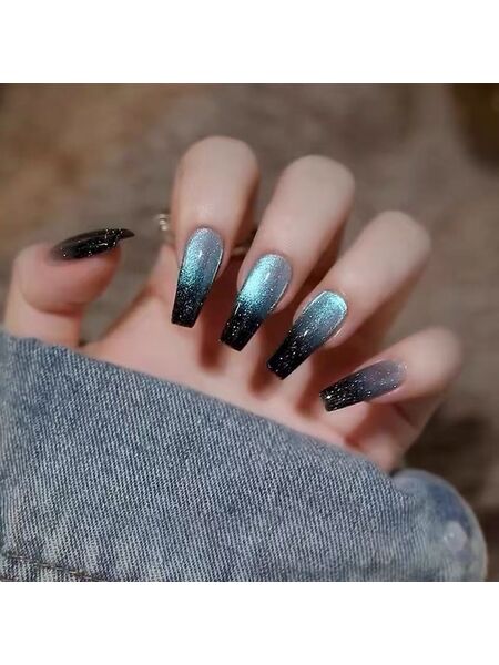 Turquoise Glitz Blue Nails