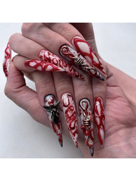 Blood Veins Red Nails