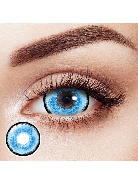 Crystal Pool Blue Sclera 17mm Costume 6 Month Contact Lenses | 2 Pcs