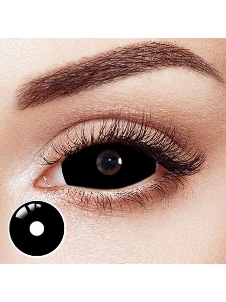 Total Blackout Black Sclera 22mm Costume 6 Month Contact Lenses | 2 Pcs