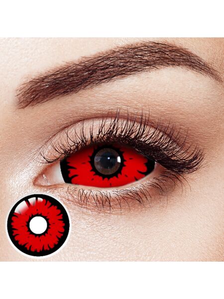 Crimson Burst Red Sclera 22mm Costume 6 Month Contact Lenses | 2 Pcs