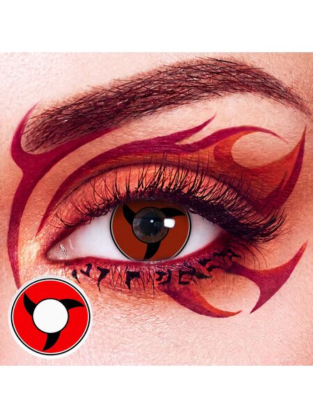 Crimson Cyclone Red Costume Yearly Contact Lenses | 2 Pcs
