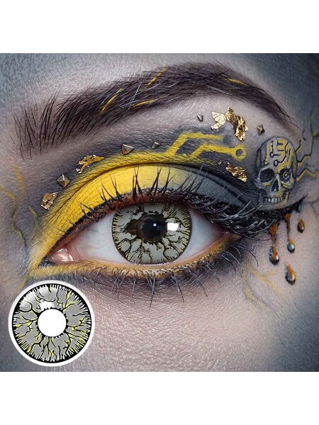Thunder Silver Gray Costume Yearly Contact Lenses | 2 Pcs