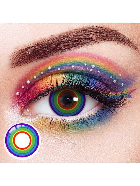 Rainbow Orbit Costume Yearly Contact Lenses | 2 Pcs