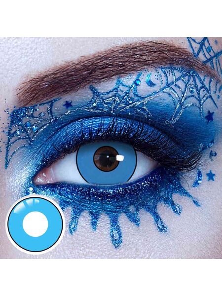 Crystal Azure Blue Costume Yearly Contact Lenses | 2 Pcs