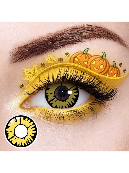 Solar Tiger Yellow Costume Yearly Contact Lenses | 2 Pcs