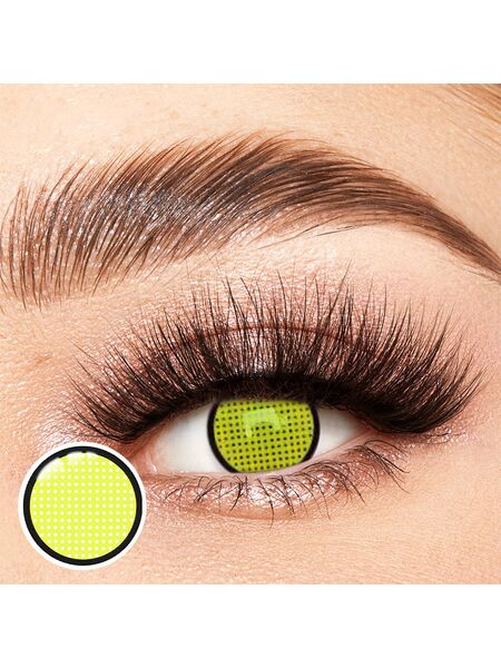 Mesh Yellow Costume Yearly Contact Lenses