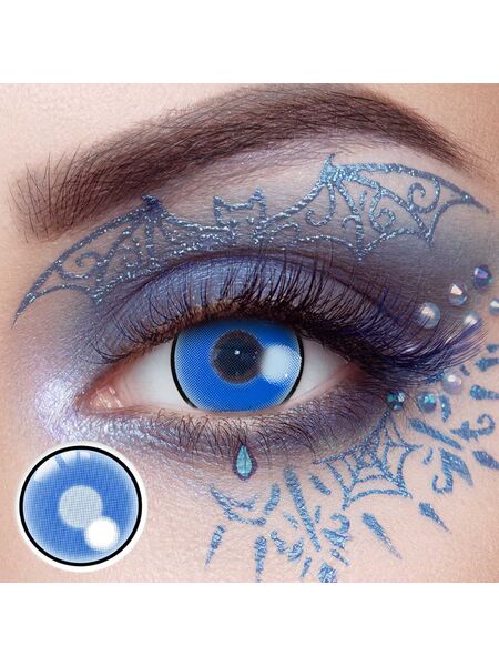 Digital Ocean Blue Costume Yearly Contact Lenses | 2 Pcs